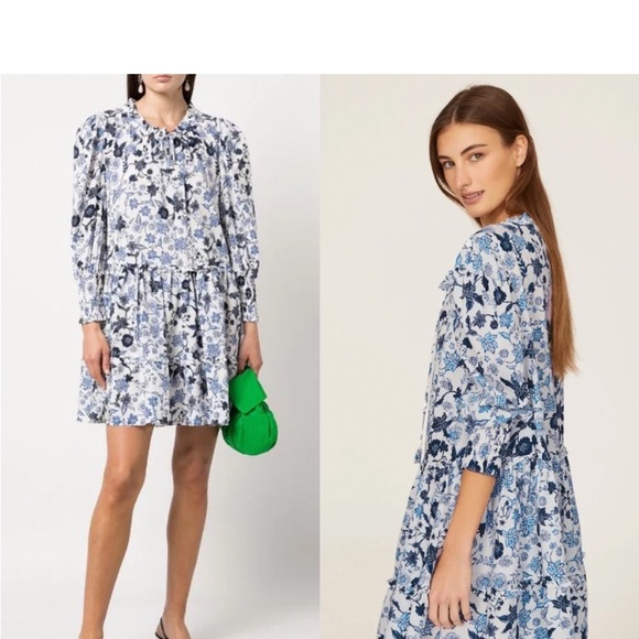 50% OFF SALE Misa Los Angeles Floral Long Sleeve Mini Dress - Picture 4 of 10